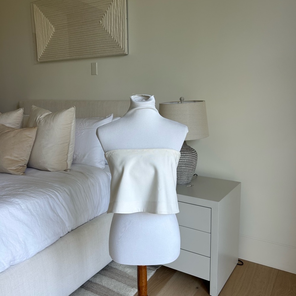 Elizabeth and James Cream Strapless Top
